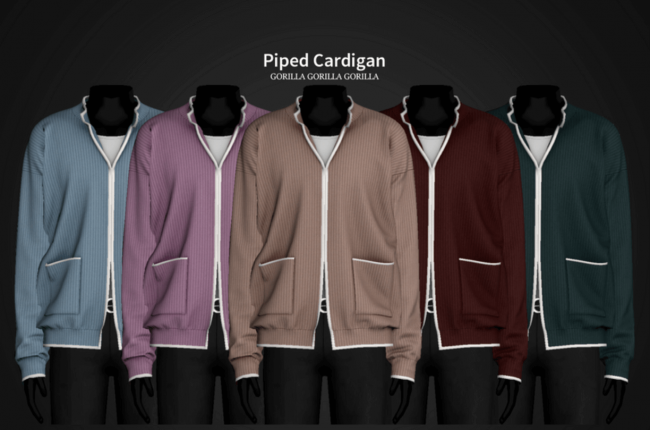 Piped Cardigan & Key Pendant Cord Necklace от Gorilla Gorilla Gorilla