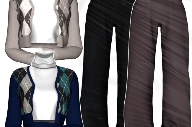 Autumn look_Top&Bottom от Reina Sims4