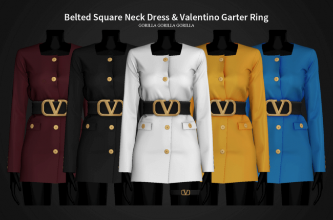 Belted Square Neck Dress от Gorilla Gorilla Gorilla