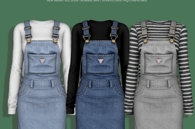 Overall Denim Skirt & T-shirt от RIMINGS