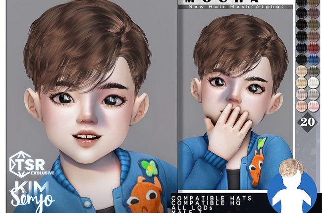 TS4 Toddler Hairstyle_Mocha от KIMSimjo