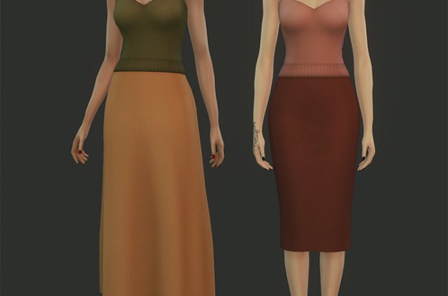 Knit tank top and midi skirt от satterlly