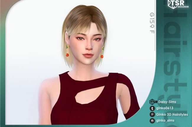Short Hairstyle with Bangs - G159 от Daisy-Sims