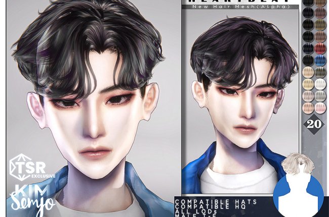 TS4 Male Hairstyle_Heartbeat от KIMSimjo