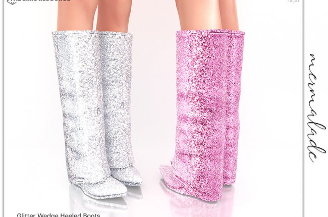 Glitter Wedge Heeled Boots S286 от mermaladesimtr