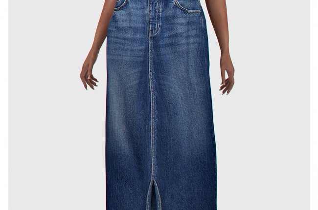Belted Long Denim Skirt  от BackTrack