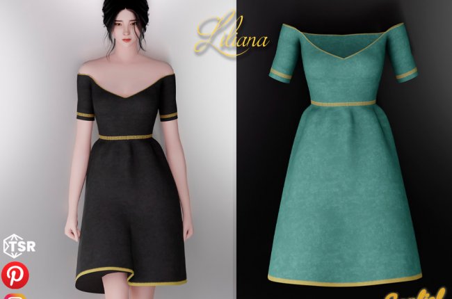 Liliana - Gold patterned corduroy dress от Garfiel