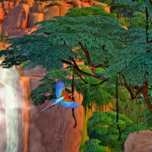 Водопад в джунглях