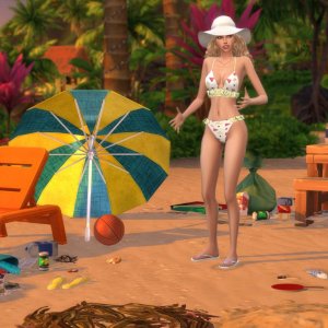 Недовольная пляжем туристка