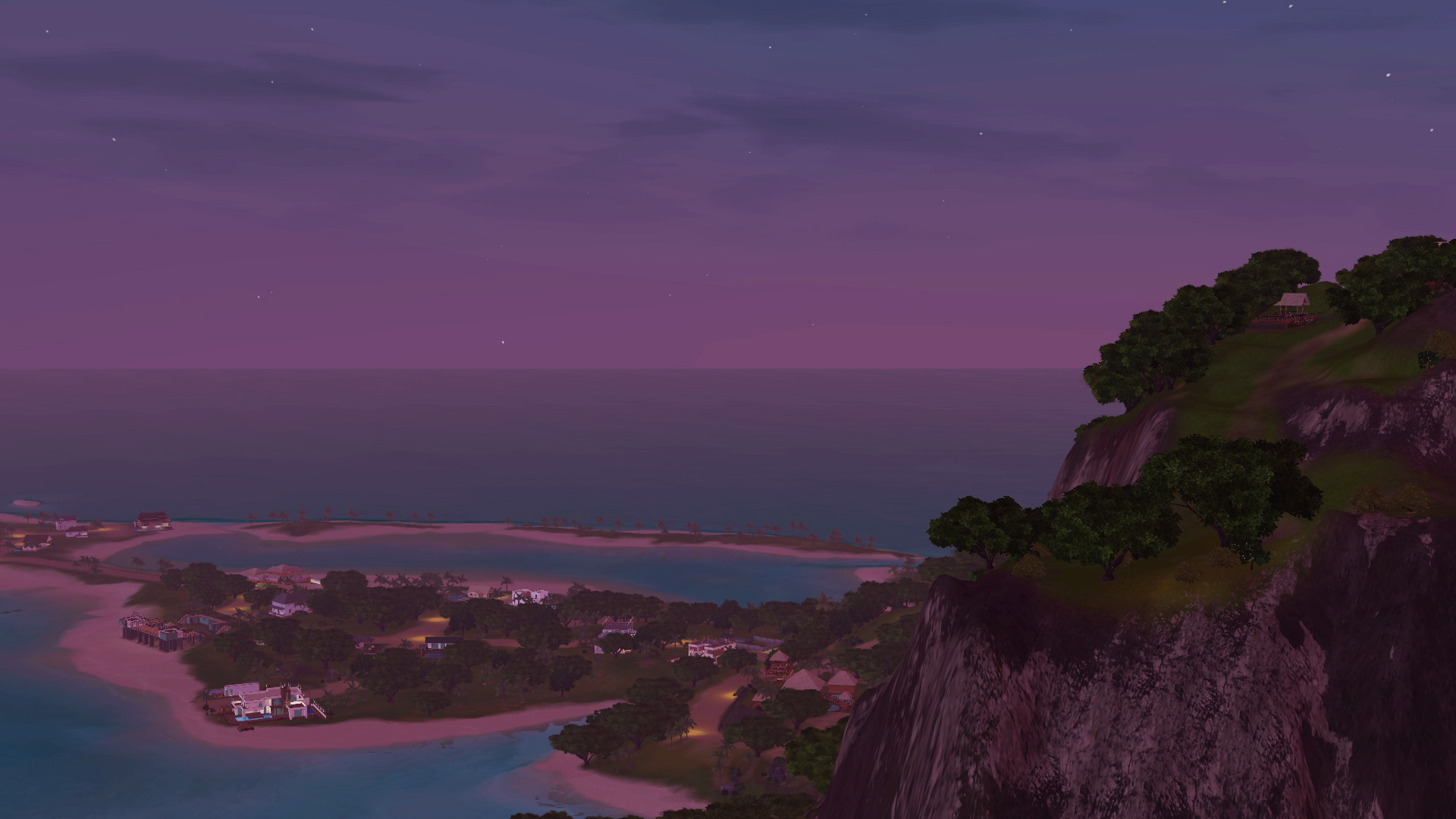 Санлит ночью