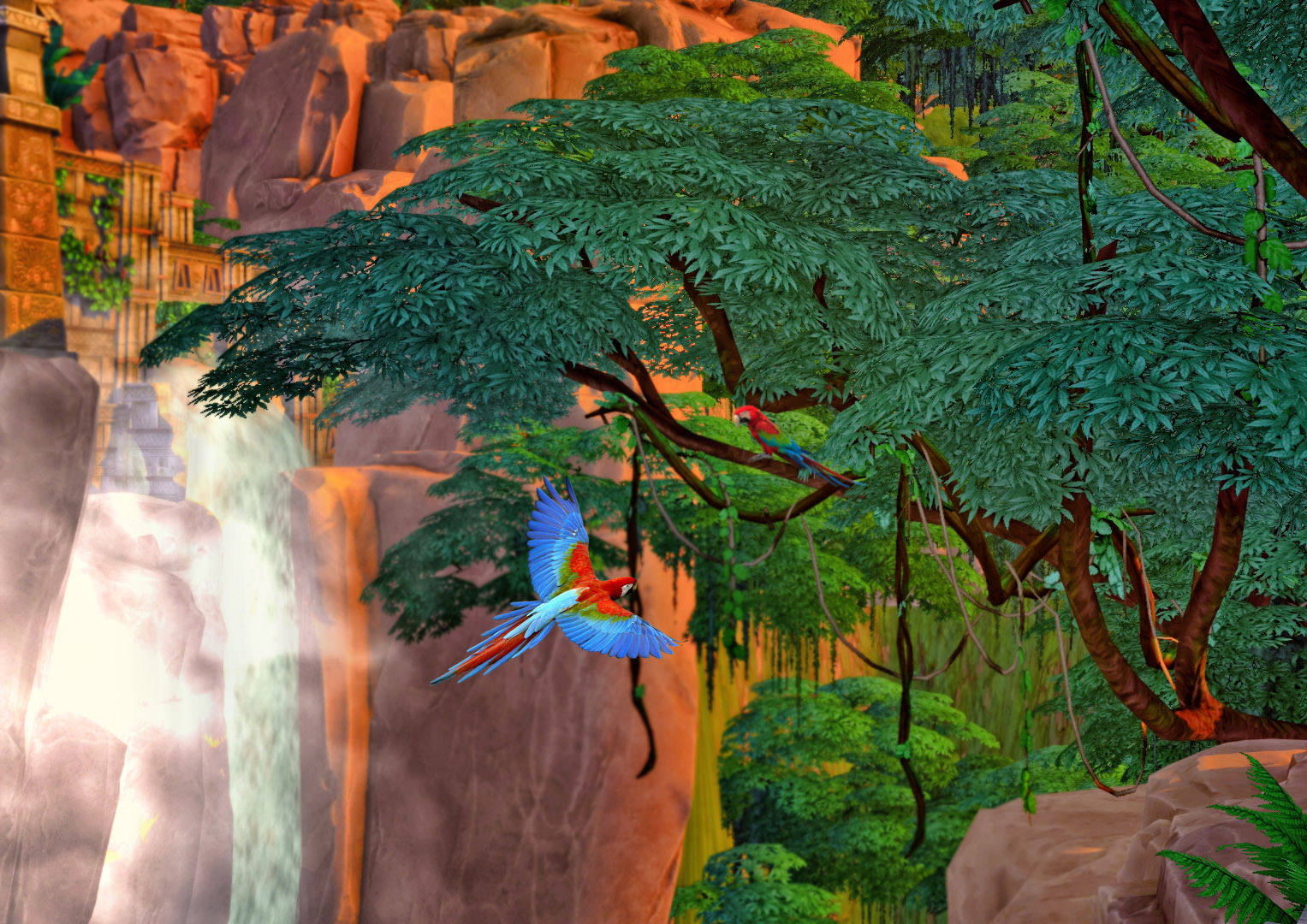 Водопад в джунглях